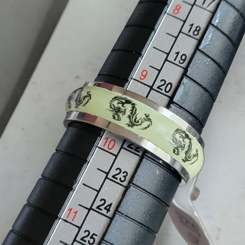 Silver Dragon Ring Glow In The Dark